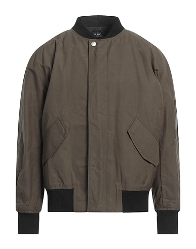 A.P.C. Blouson Vert militaire 100% Coton, Polyester, Élasthanne