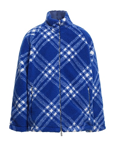 BURBERRY Teddy Coat Bright blue 40% Acrylic, 36% Wool, 24% Polyester, Polyamide
