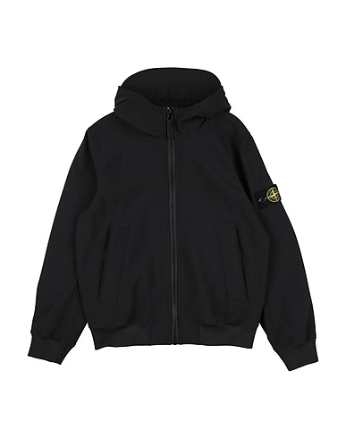 STONE ISLAND JUNIOR Bomber Black 92% Polyester, 8% Elastane, Polyurethane resin
