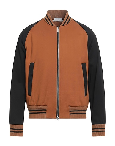 PAOLO PECORA Bomber Brown 51% Polyamide, 49% Cotton, Virgin Wool