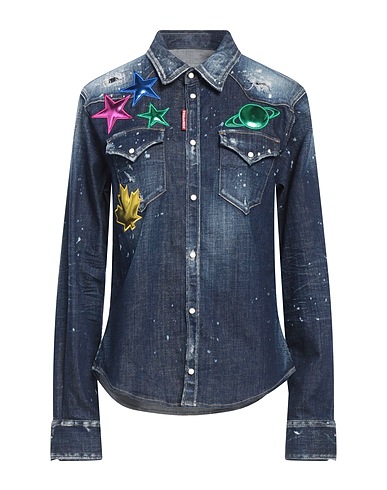 DSQUARED2 Denim shirt Blue 98% Cotton, 2% Elastane