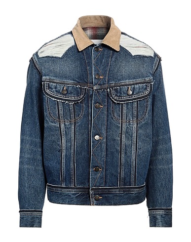 MAISON MARGIELA Denim jacket Blue 100% Cotton, Wool