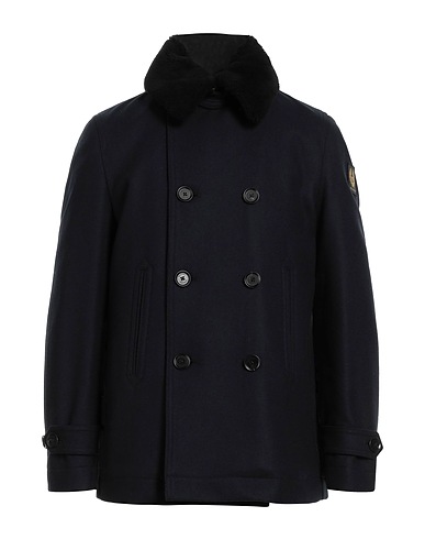 BELSTAFF Coat Midnight blue 75% Wool, 25% Polyamide, Lambskin