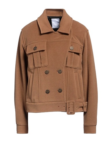JACOB COHЁN Double breasted pea coat Camel 75% Virgin Wool, 20% Polyamide, 5% Cashmere, Viscose