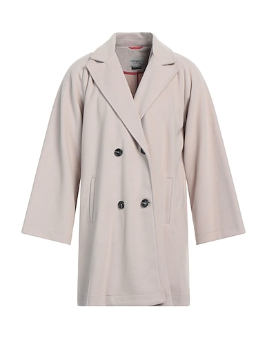 FRED MELLO Бушлаты и двубортные пальто Бежевый 91% Полиэстер, 9% Вискоза