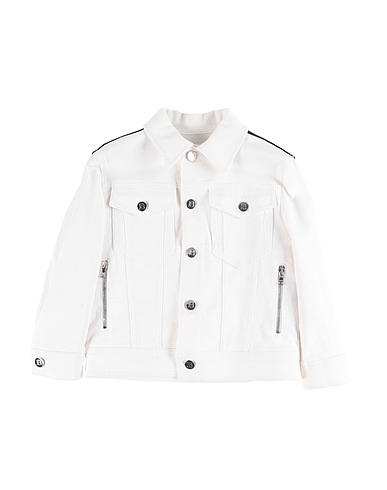 BALMAIN Giubbotto jeans Avorio 92% Cotone, 6% Modal, 2% Elastan