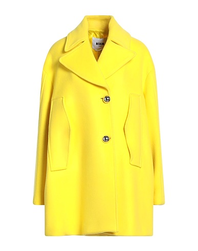 MSGM Coat Yellow 75% Virgin Wool, 25% Polyamide