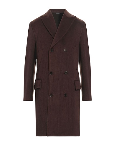 DANIELE ALESSANDRINI Coat Dark brown 100% Polyester