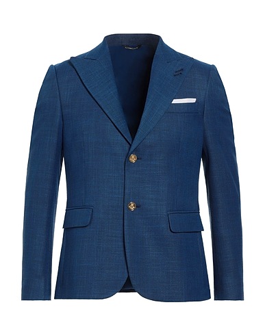 GREY DANIELE ALESSANDRINI Blazer Blue 86% Polyester, 12% Viscose, 2% Elastane