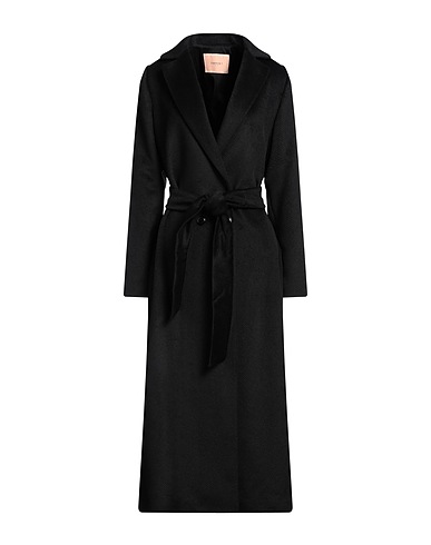 TWINSET Coat Black 40% Acrylic, 35% Polyester, 20% Wool, 5% Other Fibres