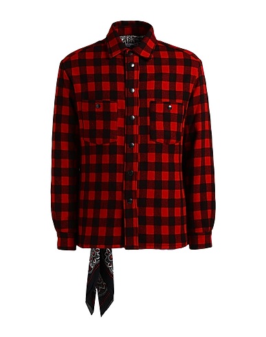 DESTIN Checked shirt Red 75% Wool, 25% Cashmere, Polyester
