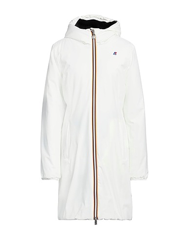 K-WAY Coat White 92% Nylon, 8% Elastane, Polyurethane, Polyester