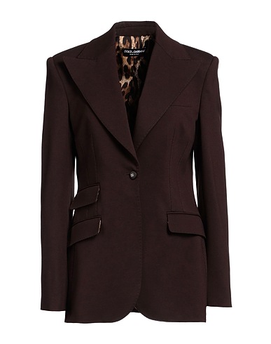 DOLCE&GABBANA Blazer Dark brown 67% Viscose, 28% Polyamide, 5% Elastane