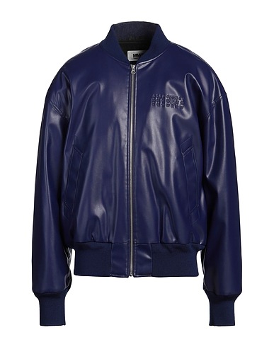 MM6 MAISON MARGIELA Bomber Dark purple 100% Polyester, Polyurethane coated, Acrylic, Wool, Polyamide