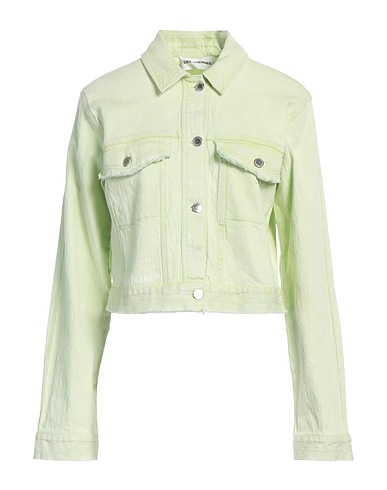 DES_PHEMMES Denim jacket Light green 97% Cotton, 3% Elastane