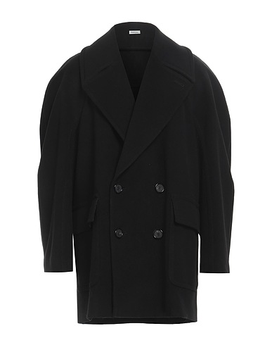 MCQUEEN Coat Black 90% Wool, 10% Cashmere