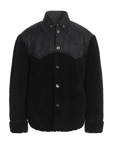 VERSACE Teddy Coat Black 51% Acetate, 49% Polyester, Polyamide