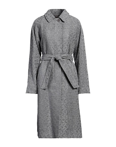 HERNO Full-length jacket Grey 28% Polyester, 25% Viscose, 24% Wool, 14% Polyamide, 9% Metallic fiber