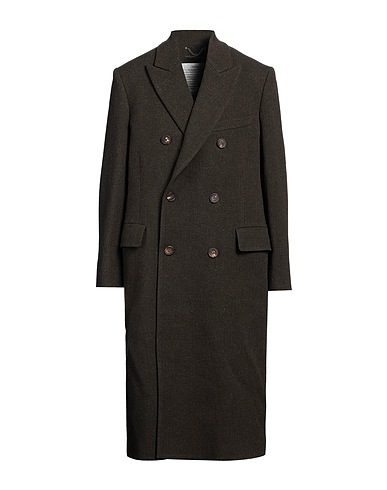 GOLDEN GOOSE Coat Dark brown 100% Virgin Wool