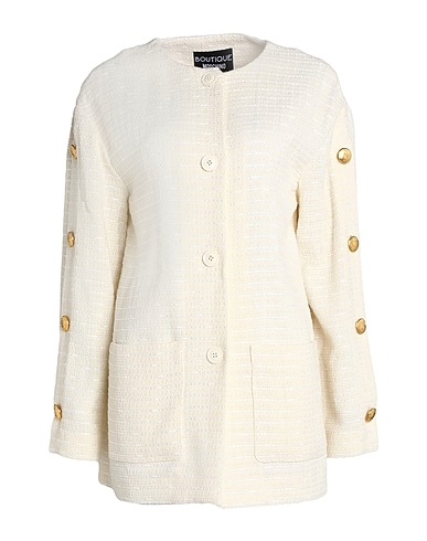 BOUTIQUE MOSCHINO Jacket Cream 30% Wool, 25% Acrylic, 20% Polyester, 17% Polyamide, 8% Cotton