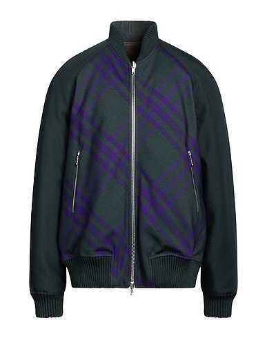 BURBERRY Bomber Dark green 67% Polyester, 33% Virgin Wool