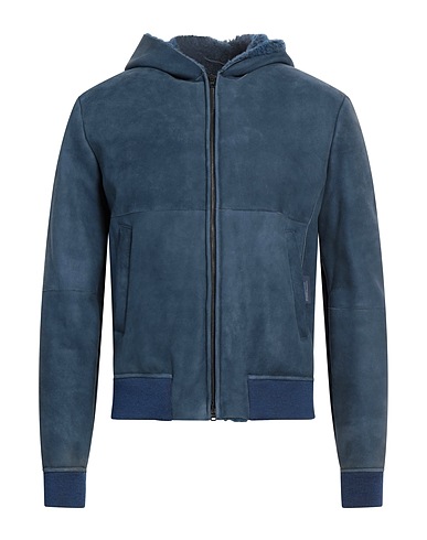 HERNO Teddy Coat Avio Pelle di agnello, Acrilico, Lana