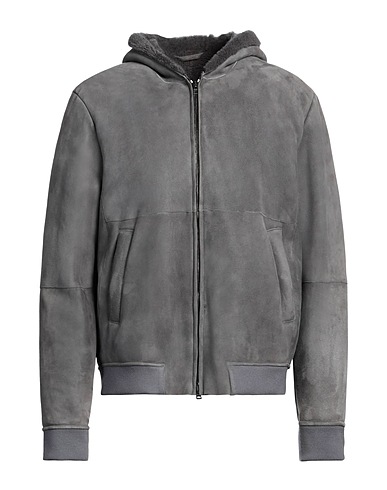 HERNO Teddy Coat Grigio Pelle di agnello, Acrilico, Lana