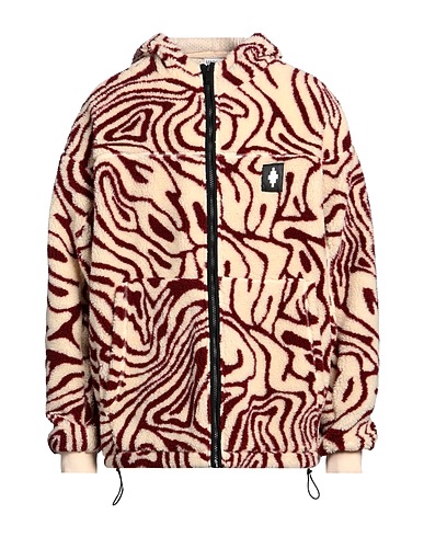 MARCELO BURLON Teddy Coat Ivory 53% Acrylic, 47% Polyester, Cotton, Elastane, Polyamide