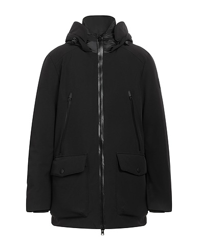 WOOLRICH Shell jacket Black 94% Polyester, 6% Elastane