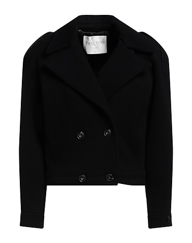 FORTE_FORTE Coat Black 100% Virgin Wool