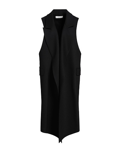 AGO E FILO Full-length jacket Black 53% Polyester, 43% Virgin Wool, 4% Elastane