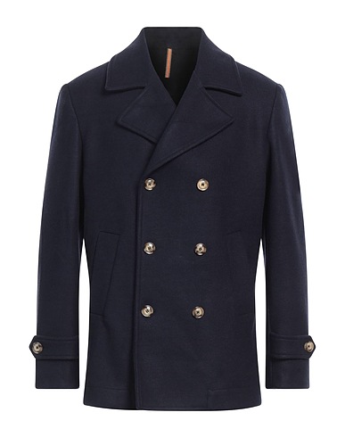 ROBERTO P  Luxury Coat Midnight blue 62% Other Fibres, 38% Wool