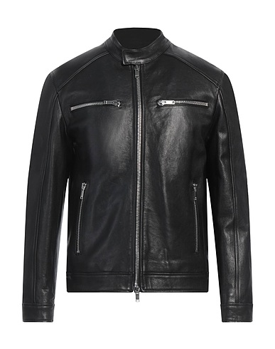 DONDUP Biker jacket Black 100% Lambskin