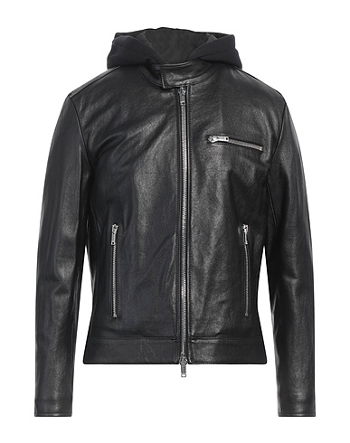 DONDUP Biker jacket Black 100% Lambskin