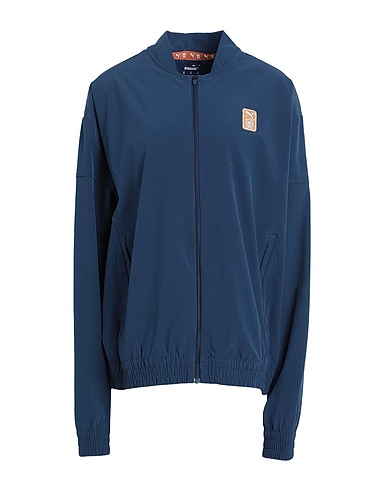 PUMA Bomber M First Mile Woven Jacket
 Navy blue 86% Polyester, 14% Elastane