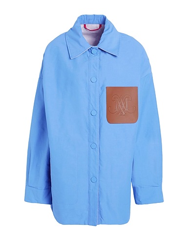 MAX&Co. Full-length jacket RIPA Light blue 65% Cotton, 35% Polyamide, Linen