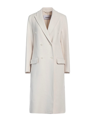 KRIZIA Coat Off white 90% Wool, 10% Cashmere