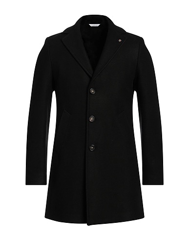 MANUEL RITZ Coat Black 53% Acrylic, 43% Polyester, 4% Wool