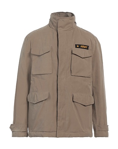 MANUEL RITZ Jacket Khaki 45% Cotton, 39% Polyester, 16% Polyamide