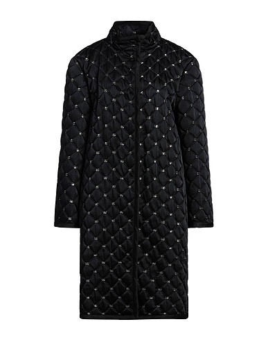ALBERTA FERRETTI Coat Black 59% Polyester, 39% Acrylic, 2% Metallic fiber