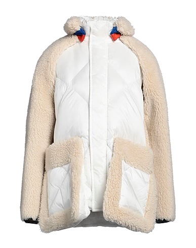 SACAI Teddy Coat White 100% Nylon, Acrylic, Polyester