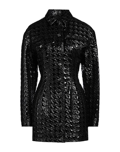 MSGM Full-length jacket Black 90% Polyester, 10% Elastane, Polyurethane