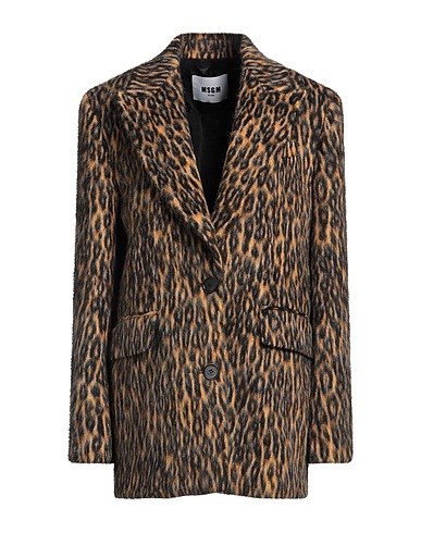 MSGM Cappotto Marrone 45% Poliestere, 29% Lana, 13% Acrilico, 8% Lana di alpaca, 5% Altre Fibre