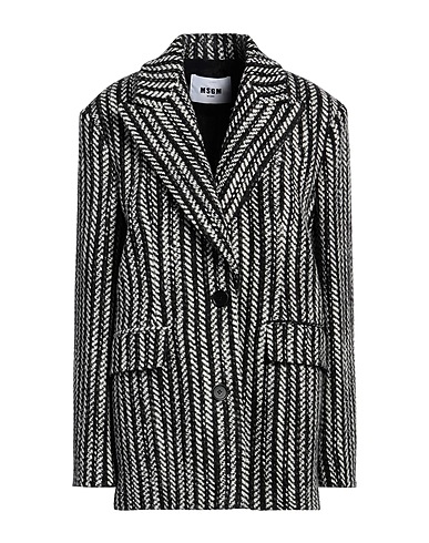 MSGM Coat Black 65% Wool, 28% Acrylic, 3% Polyester, 3% Other Fibres, 1% Polyamide