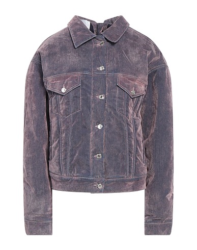 MSGM Denim jacket Purple 97% Cotton, 3% Elastane