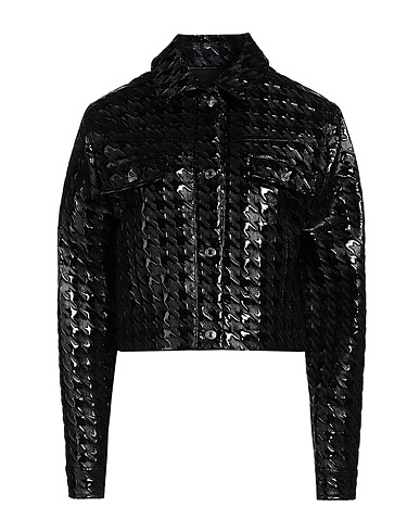 MSGM Jacket Black 90% Polyester, 10% Elastane, Polyurethane coated