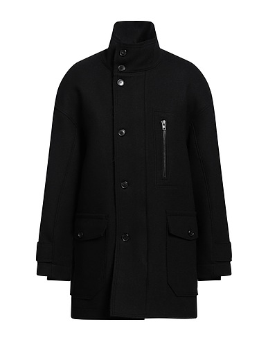 ISABEL BENENATO Coat Black 90% Virgin Wool, 10% Polyamide, Merino Wool, Yak wool, Elastane