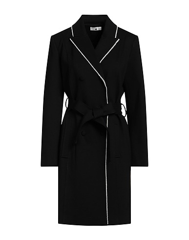 TWINSET Double breasted pea coat Black 65% Viscose, 32% Polyamide, 3% Elastane