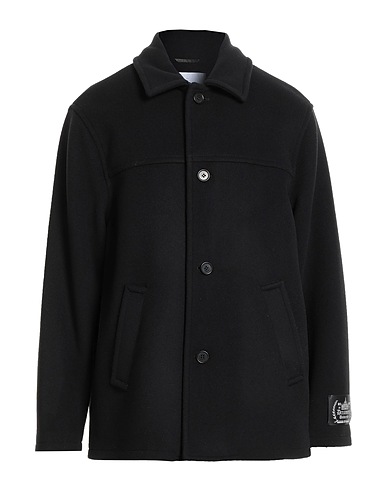 MSGM Cappotto Nero 75% Lana Vergine, 25% Poliammide