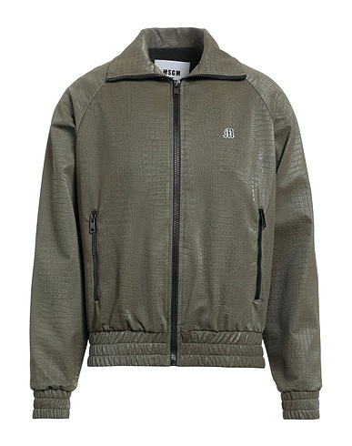 MSGM Jacket Military green 100% Viscose, Polyurethane